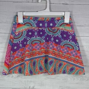 VTG IZ Byer y2k pink blue mini skirt xs floral cottage coquette romantic USA